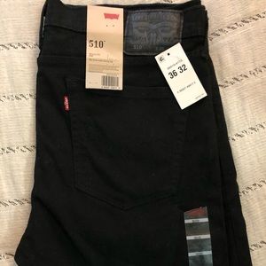 New Levi 510 Black Jeans 36x32